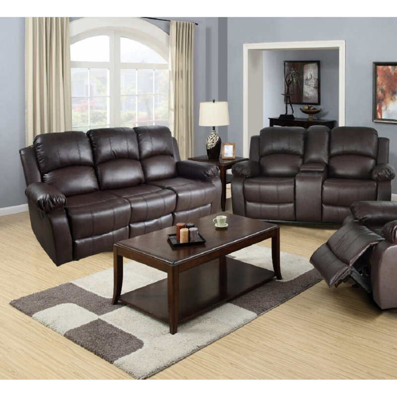 Red Barrel Studio® Develin 2 Piece Faux Leather Reclining Living Room
